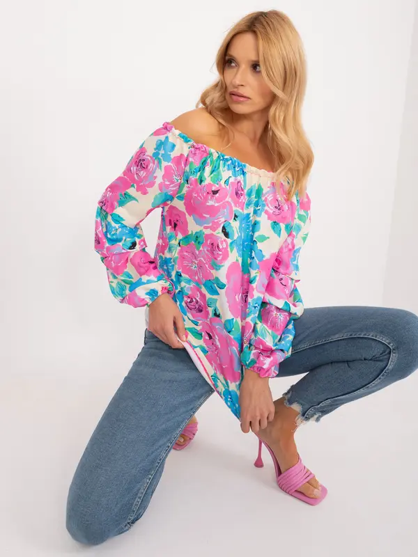 RUE PARIS Blouse-WN-BZ-8281.59-blue