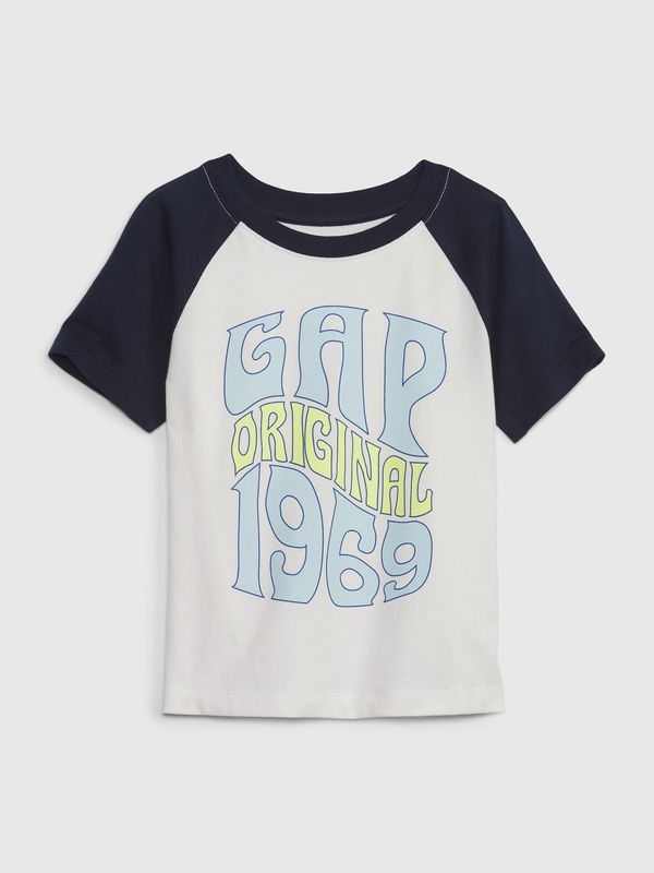 GAP Blue-and-white boys' T-shirt with GAP print