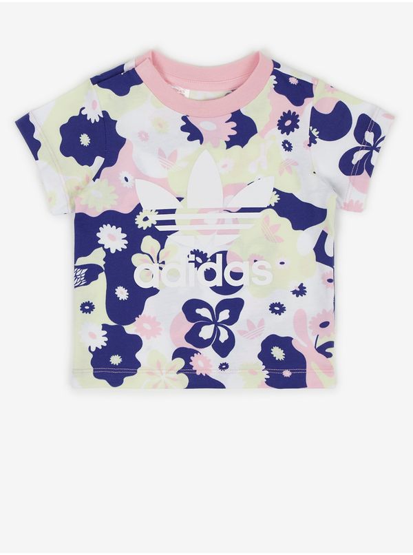 Adidas Blue and white girly floral T-shirt adidas Originals - Girls