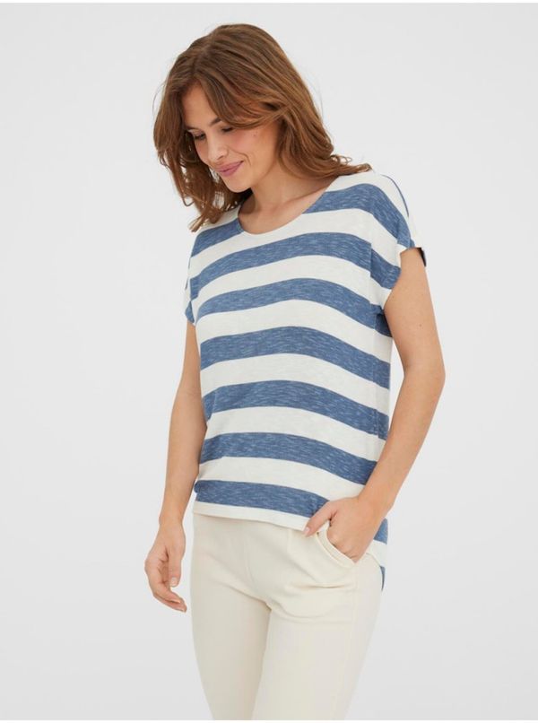 Vero Moda Blue and white striped T-shirt VERO MODA Wide Stripe