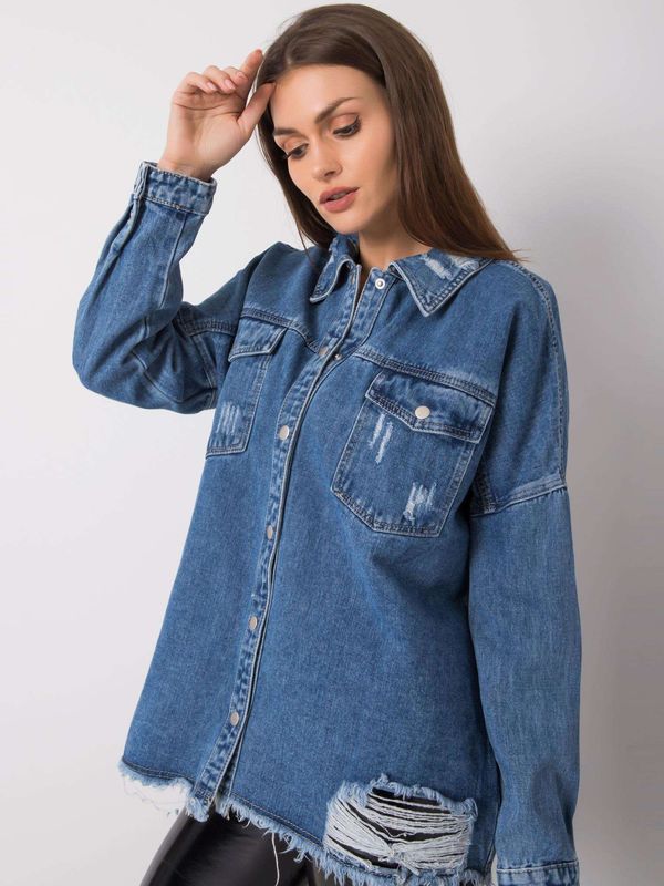 Fashionhunters Blue denim shirt Tamara