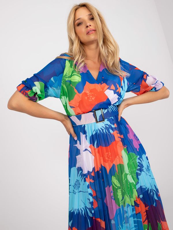 Fashionhunters Blue dress one size with OCH BELLA print