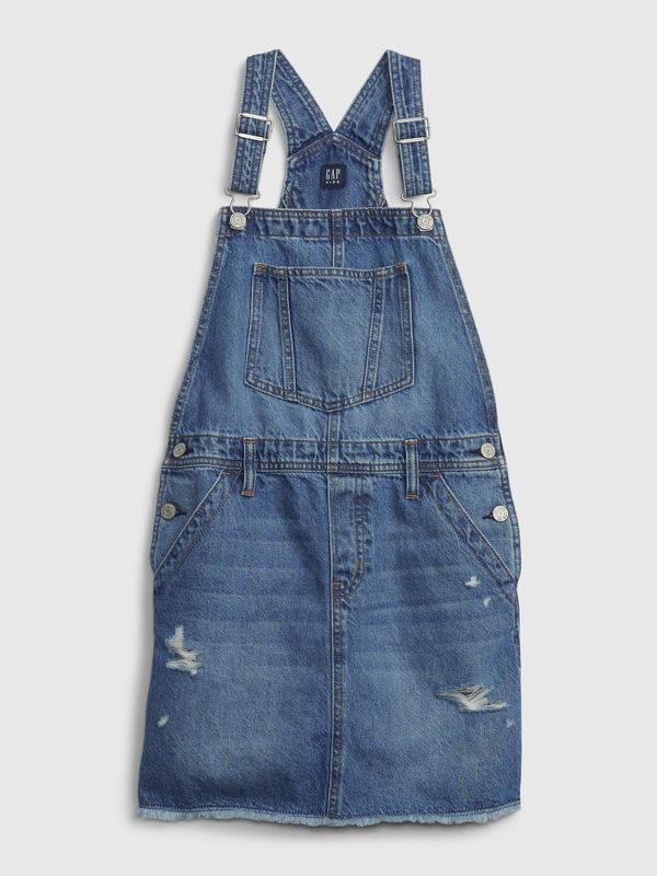 GAP Blue girls' denim skirt with bib GAP