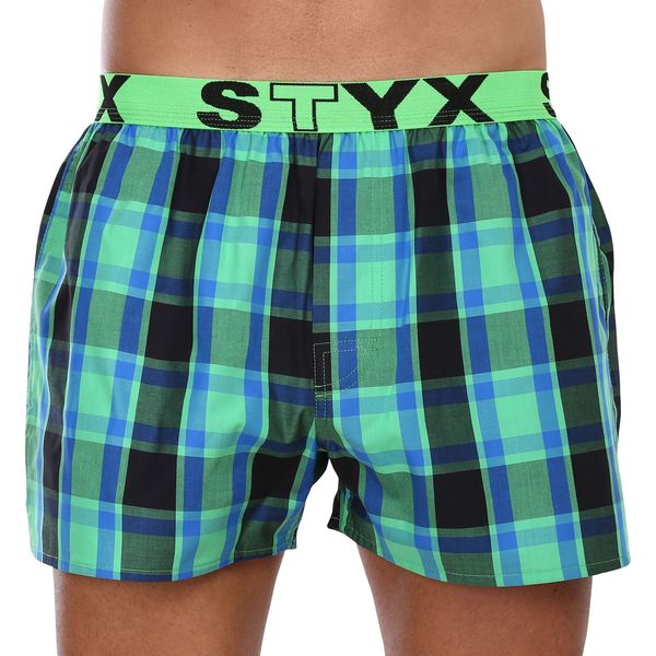 STYX Blue-green men's plaid boxer shorts Styx