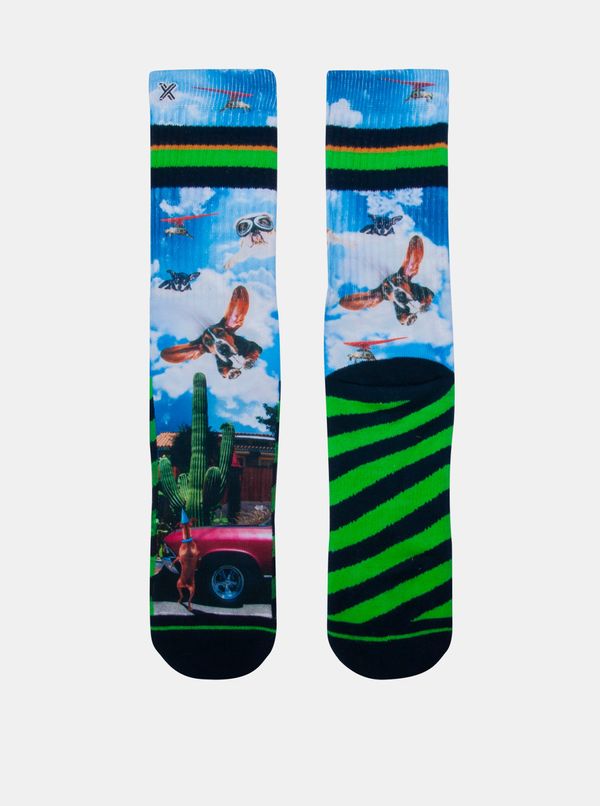 XPOOOS Blue-green men's socks XPOOOS