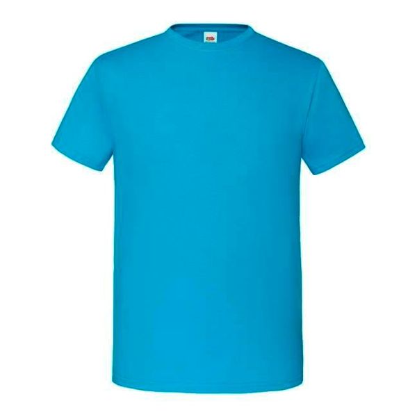 Fruit of the Loom Blue Iconic Combed Cotton T-shirt with Fruit of the Loom Sleeve