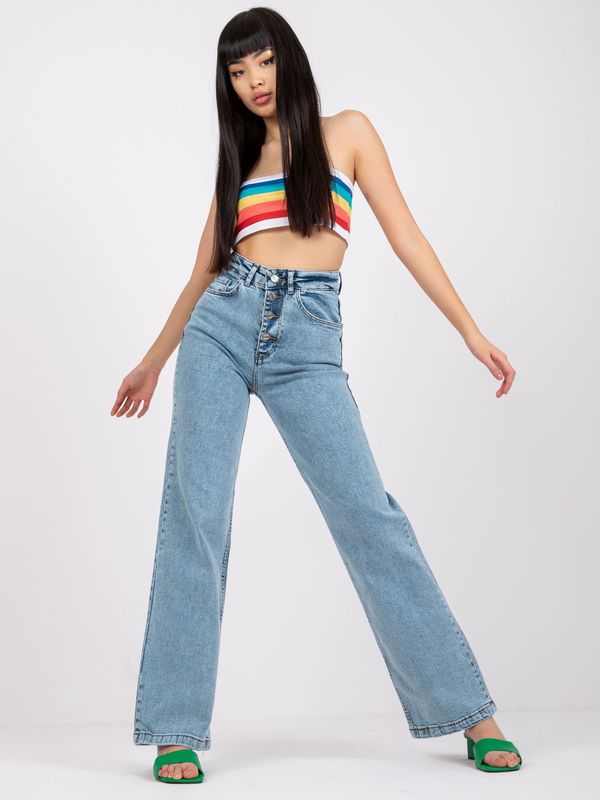 Fashionhunters Blue jeans with high waist Seville