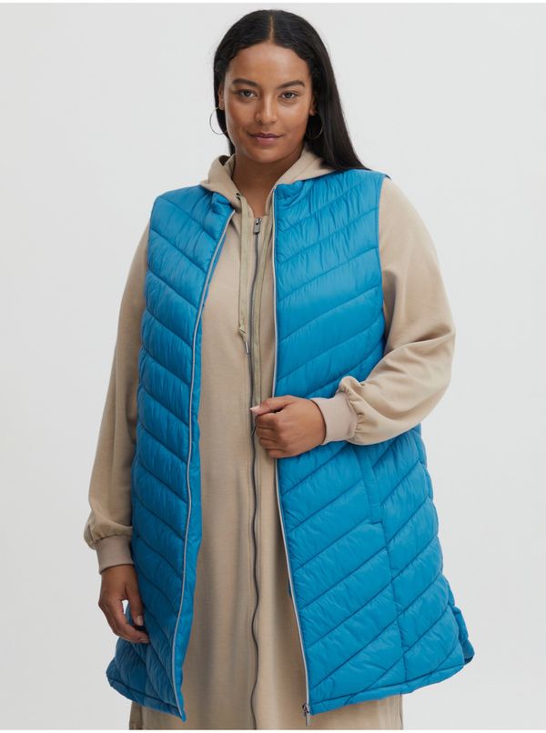 Fransa Blue Ladies Quilted Vest Fransa - Ladies