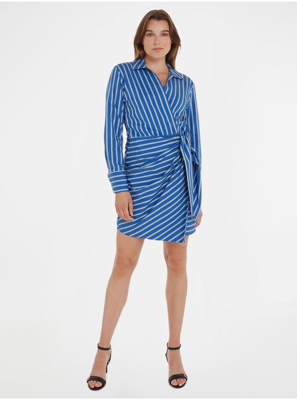 Tommy Hilfiger Blue Ladies Striped Wrap Dress Tommy Hilfiger - Women