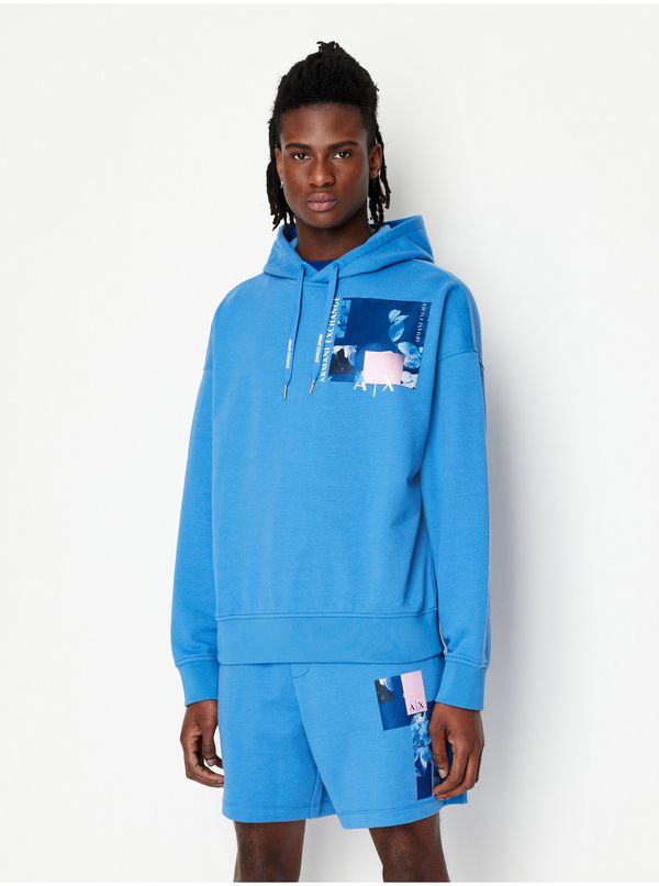 Armani Blue Mens Hoodie Armani Exchange - Men