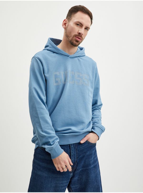 Guess Blue Mens Hoodie Guess Beau - Men