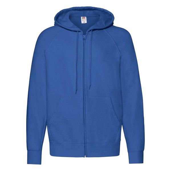 Fruit of the Loom Blue Men's Hoodie Lightweight Zip Thru Hooded Sweat Fruit of the Loom