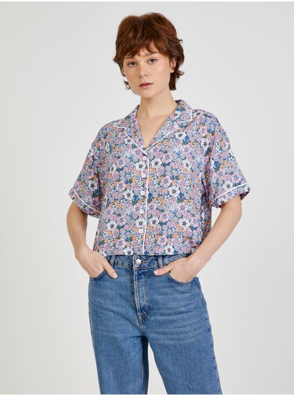 Vans Blue-pink women's patterned shirt VANS Retro Floral