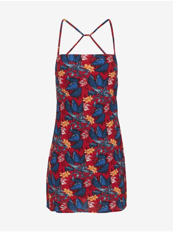 Tommy Hilfiger Blue-Red Women Floral Short Dress on Straps Tommy Jeans - Women