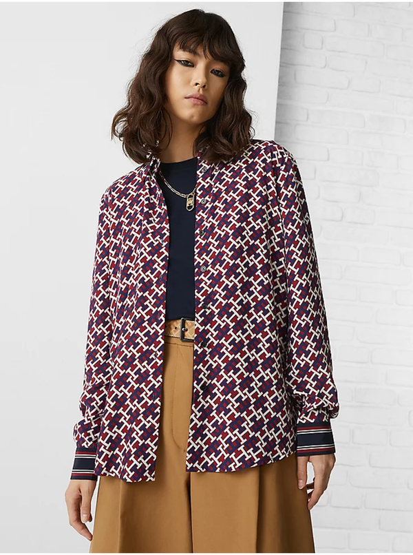 Tommy Hilfiger Blue-Red Women's Patterned Shirt Tommy Hilfiger - Women