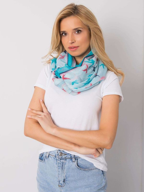 Fashionhunters Blue scarf with color print