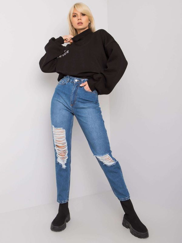 Fashionhunters Blue torn mom jeans Kessy RUE PARIS