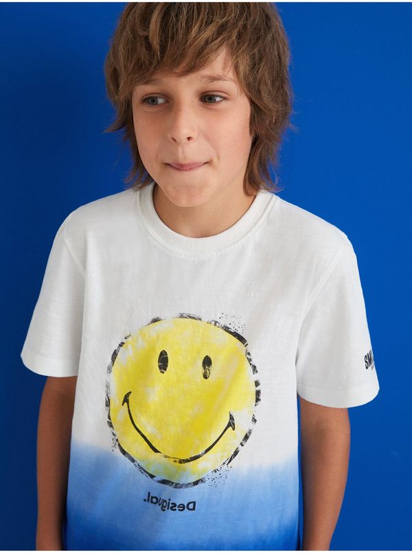 DESIGUAL Blue-white boys T-shirt with print Desigual Carambola - Boys