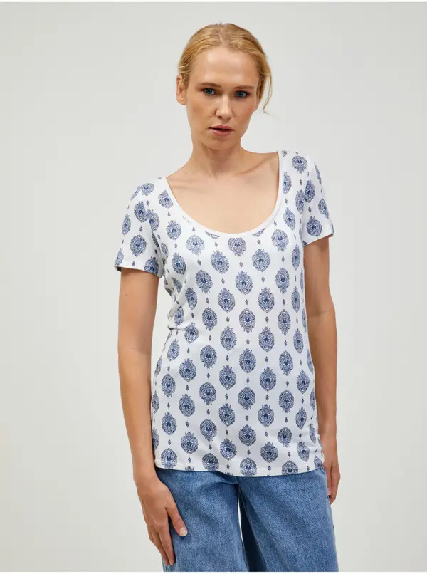 Orsay Blue-white patterned T-shirt ORSAY - Women