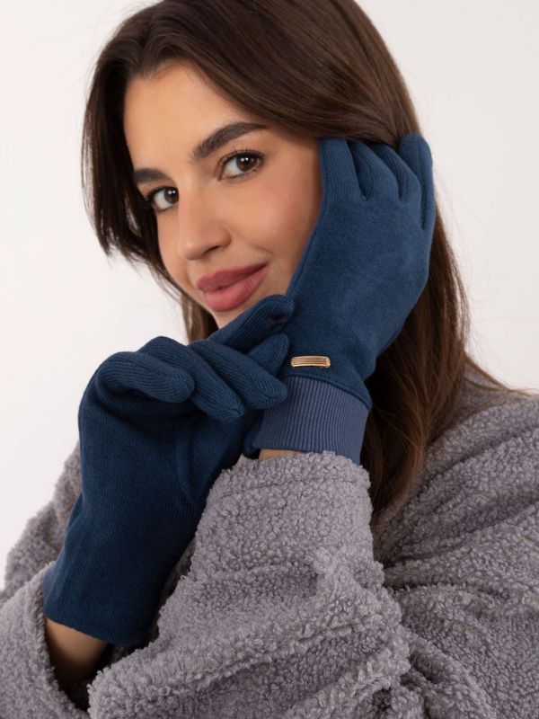 Fashionhunters Blue women's gloves