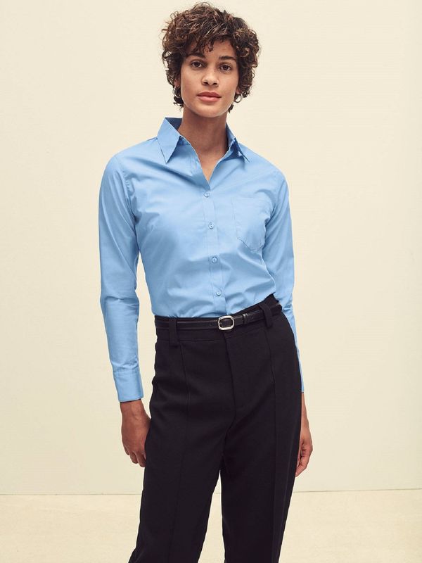 Fruit of the Loom Blue women's poplin shirt classic Fruit Of The Loom