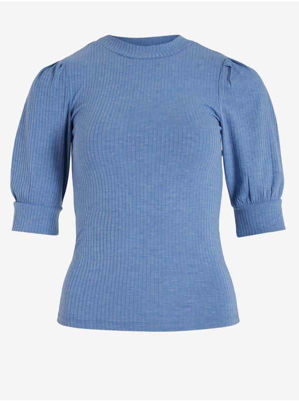 Vila Blue Women's Ribbed T-Shirt VILA Felia - Ladies