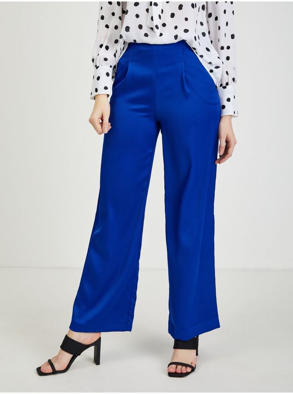 Orsay Blue women's satin trousers ORSAY