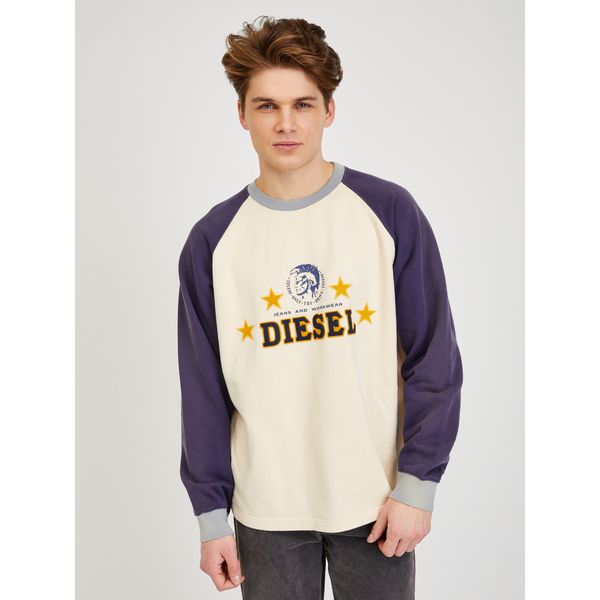 Diesel Blue-Yellow Mens Sweatshirt Diesel - Mens