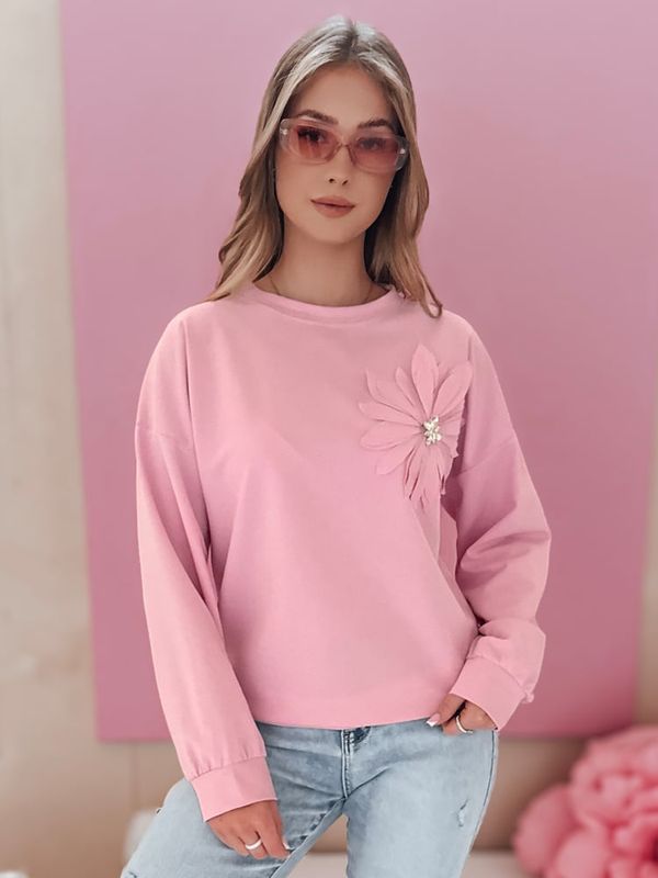 DStreet Bluza damska one size oversize FLORINE różowa Dstreet
