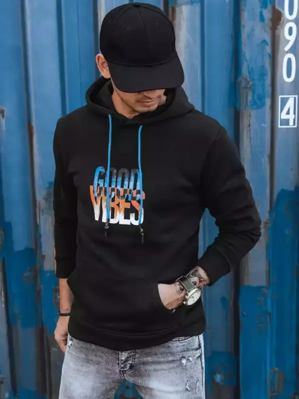 DStreet Bluza męska ocieplana z kapturem czarna Dstreet