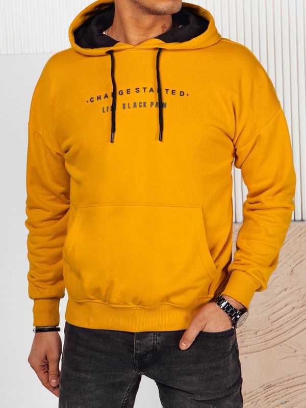 DStreet Bluza męska z nadrukiem żółta Dstreet