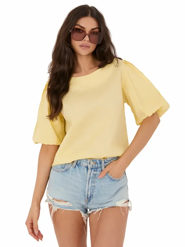 Italy Moda Bluza MI-BZ-3391.71 svetlo rumena