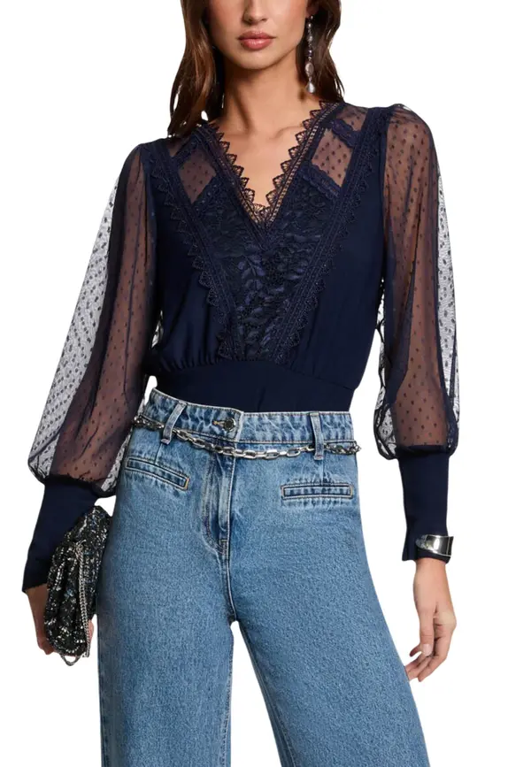 Morgan De Toi Bluza Morgan De Toi s čipko