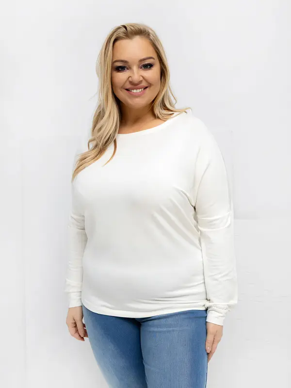 RELEVANCE Bluza za večje številke v ekru barvi