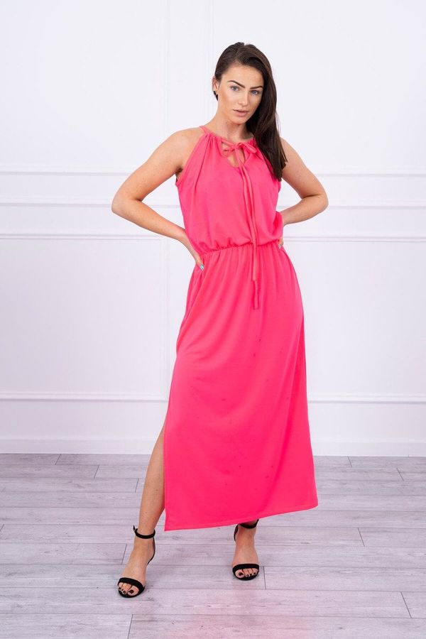 Kesi Boho dress with pink neon