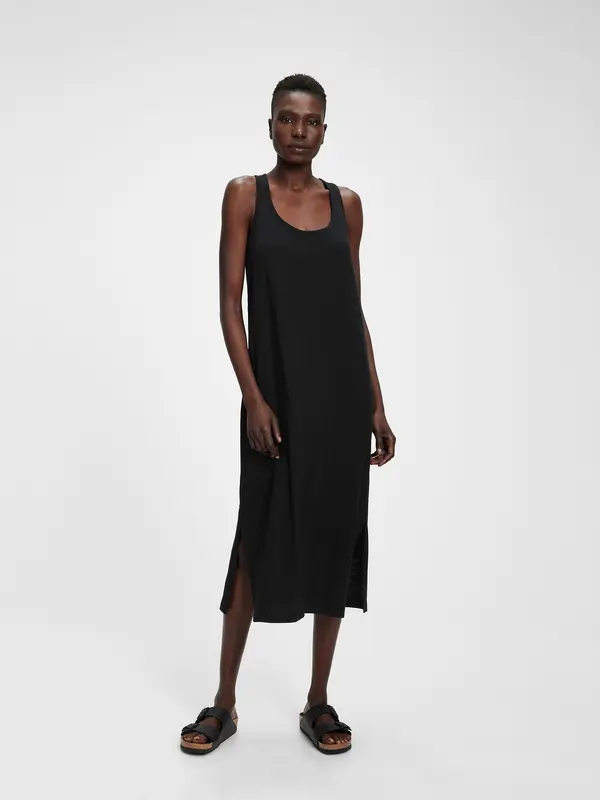 GAP Bombažna midi obleka GAP