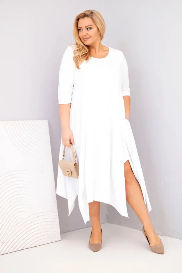 Kesi Włoski Bombažna obleka z asimetričnim robom