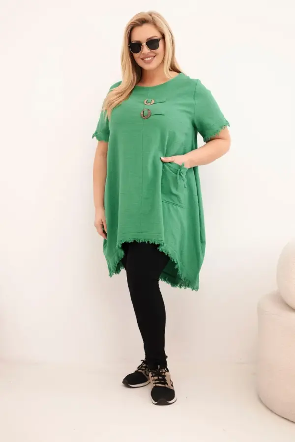 Kesi Włoski Bombažna obleka za večje številke Kesi