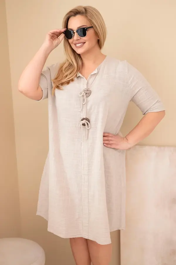 Kesi Włoski Bombažna obleka za večje številke Kesi Włoski z vezalkami