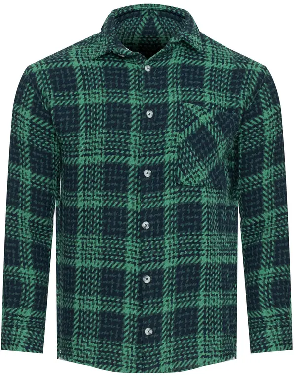 PLUS POSH Bomber jakna v zeleno-modrem karo vzorcu