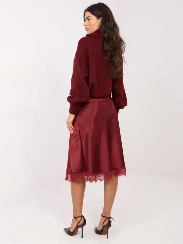 RUE PARIS Bordo asimetrično krilo s čipko