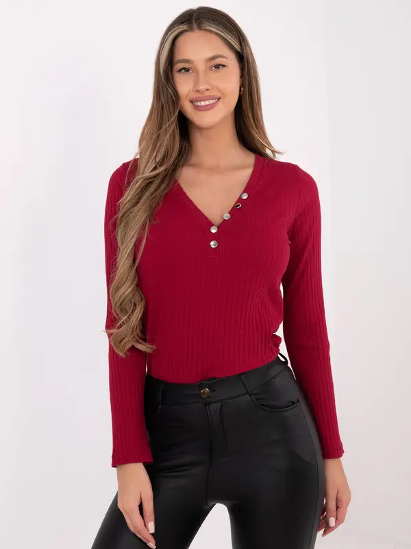 RUE PARIS Bordo bluza z gumbi