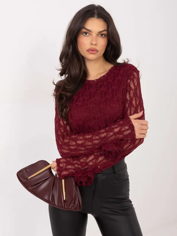 Italy Moda Bordo čipkasta bluza