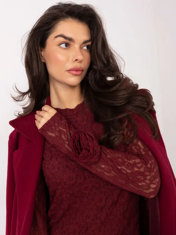 Italy Moda Bordo čipkasta obleka