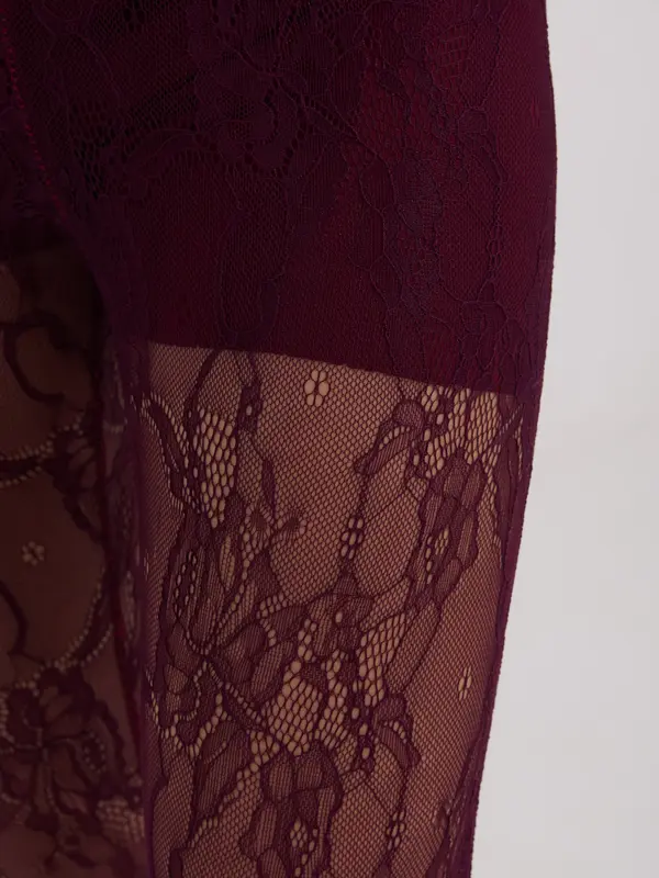 Italy Moda Bordo čipkaste legice