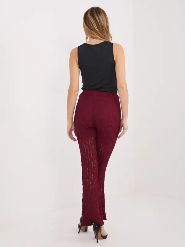 Italy Moda Bordo hlače s čipko