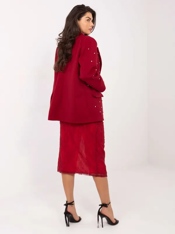 Italy Moda Bordo jakna z biseri