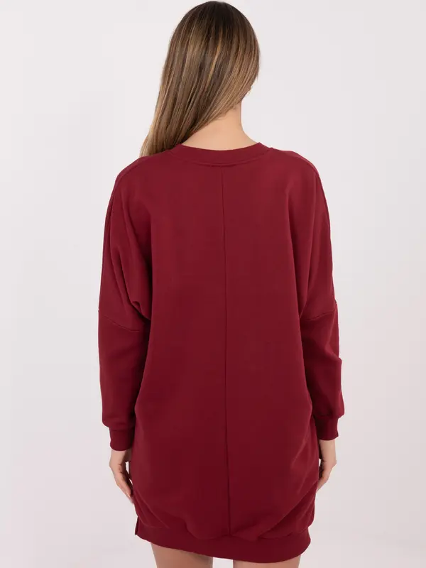 RELEVANCE Bordo obleka s puloverjem