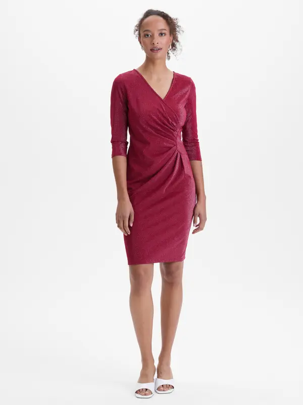 Orsay Bordo obleka z V-izrezom