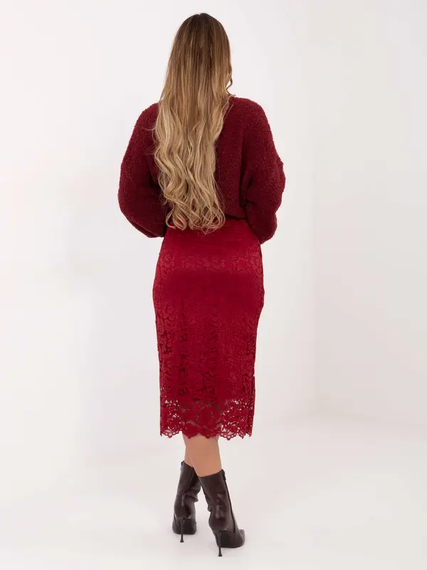 Italy Moda Bordo oprijeto krilo s čipko